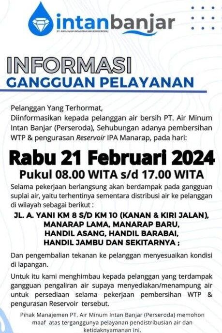 Siap-siap Tampung Air, Besok di Kertak Hanyar Pendistribusiannya Terganggu, Cek Lokasi.. 1 image editor output image1754561580 17084258913443782352906688298750