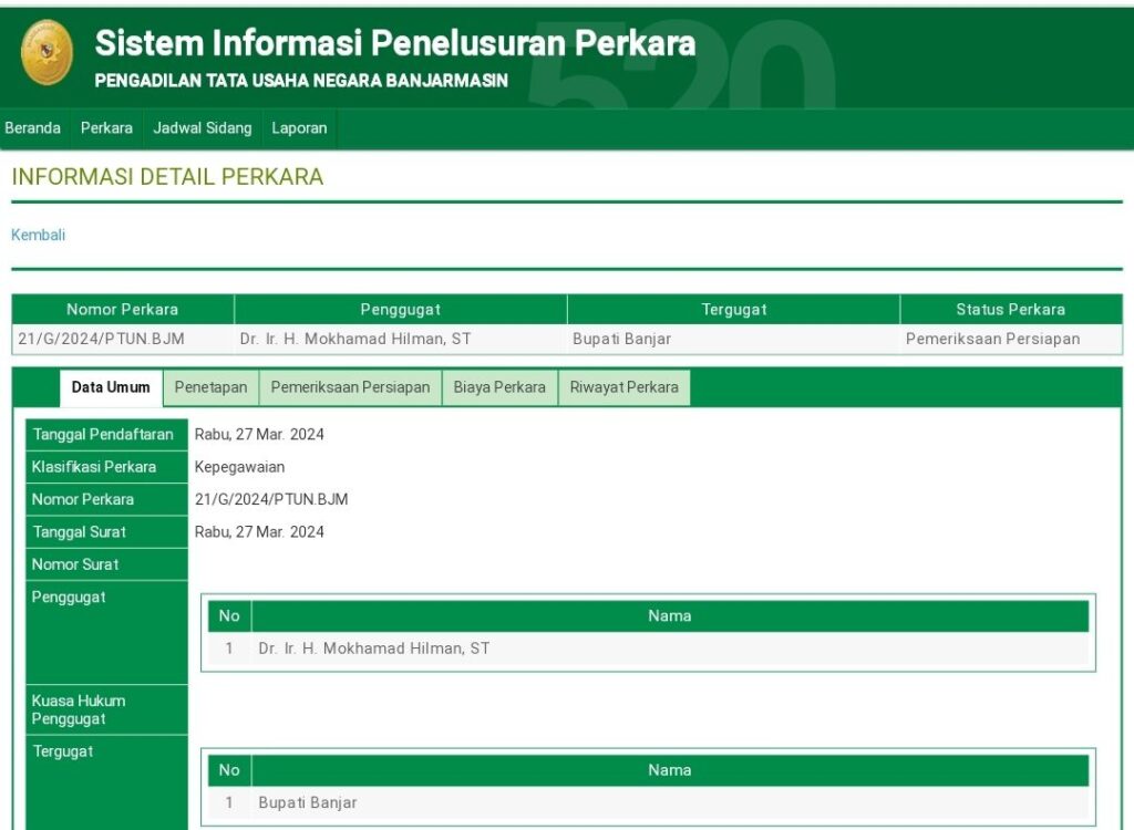 Sekda vs Bupati Banjar: Hilman Gugat Bupati Banjar di PTUN Banjarmasin 1 image editor output image 1171355339 17116842100836810604327820178432